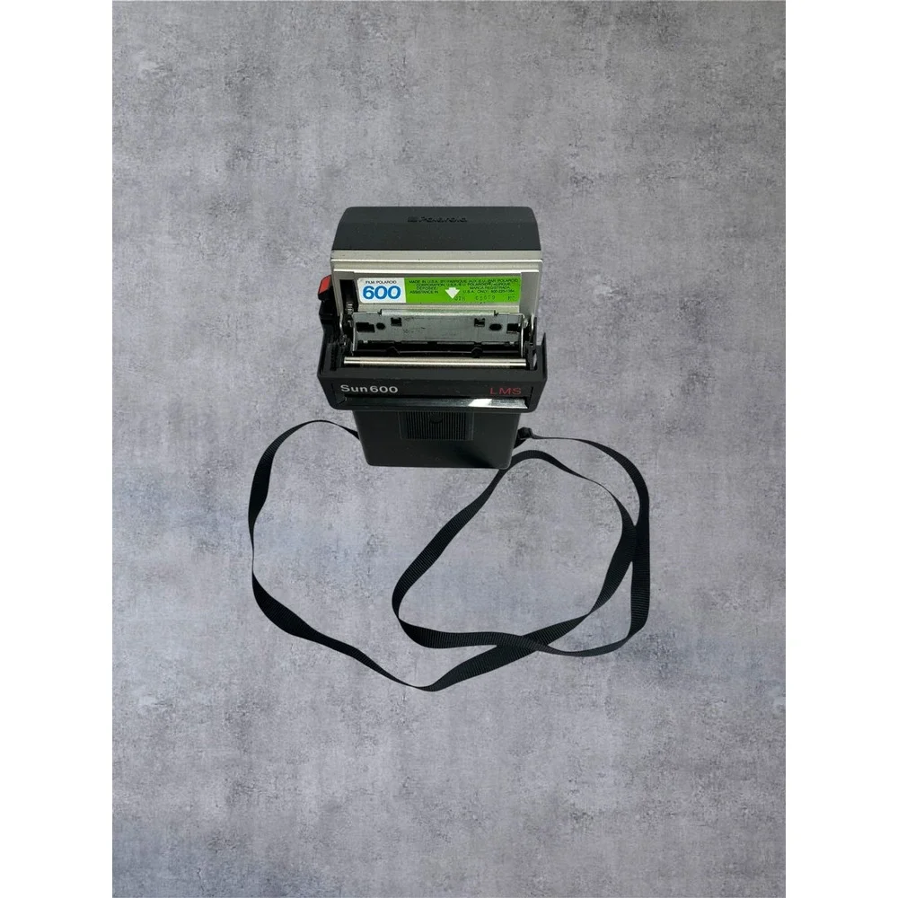 Vintage Polaroid Sun 600 LMS Camera Black Silver Instant Film